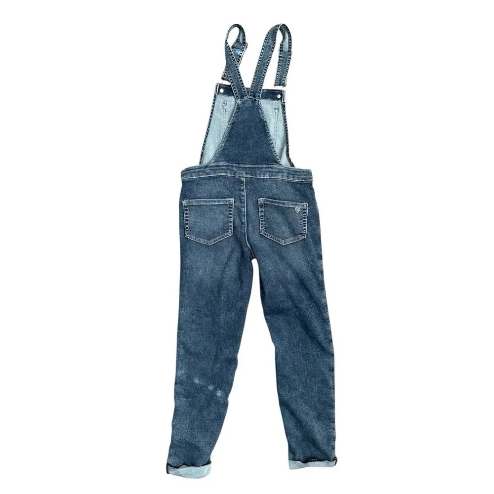 Justice‎ Denim Overalls Girls Size 14 Blue Medium Wash Slim Leg Drawstring Bib